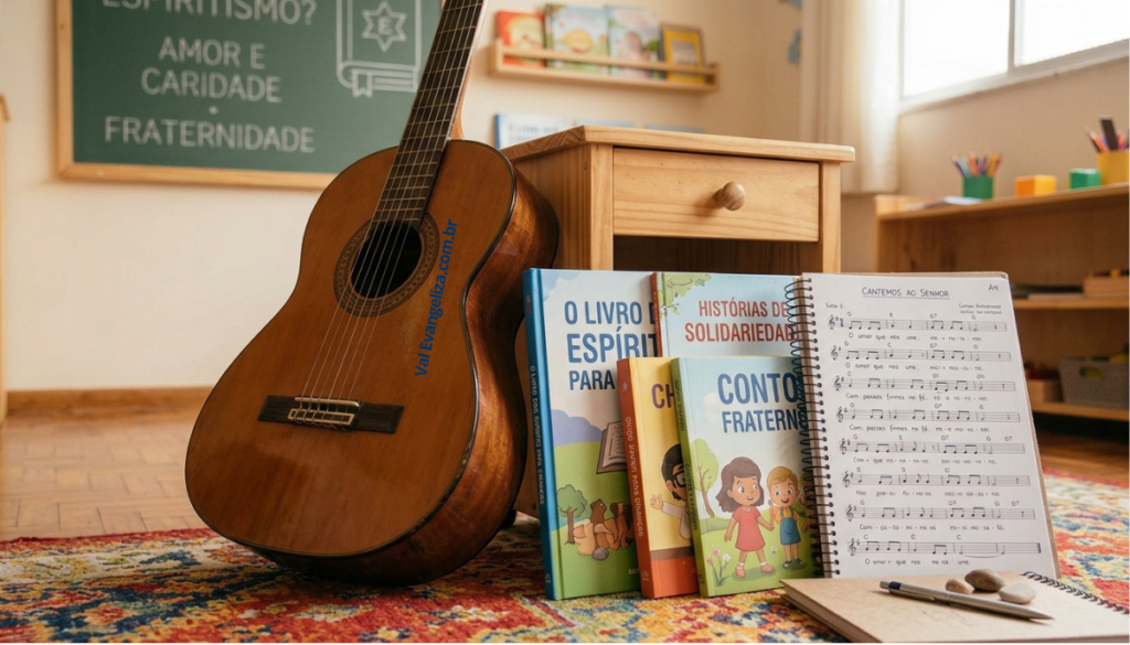 Usando a música espírita na evangelização conseguimos captar a atenção das crianças e tocamos em seus corações.